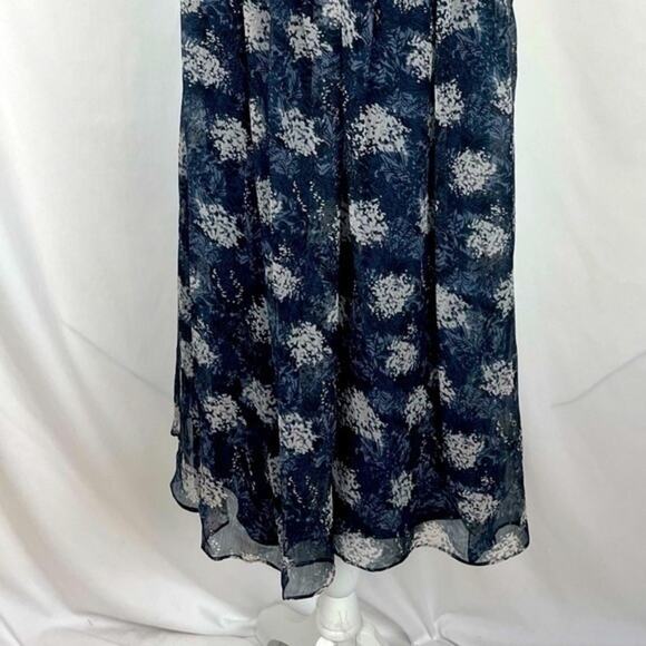 Joie Sheer Blues Grays Floral Babydoll CottageCore Feminine Dress NWOT Size M - Picture 7 of 12